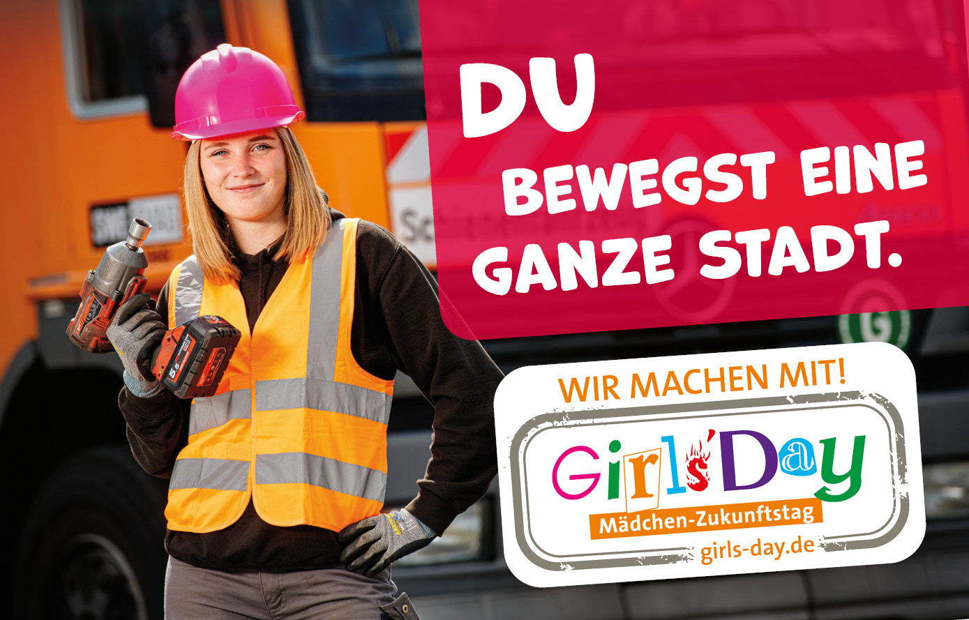 Fahrerin im Bus, Mechatroniker in der Werkstatt und Elektroniker an der Weiche.